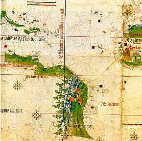 Map drawn up after the treaty of Tordesillas