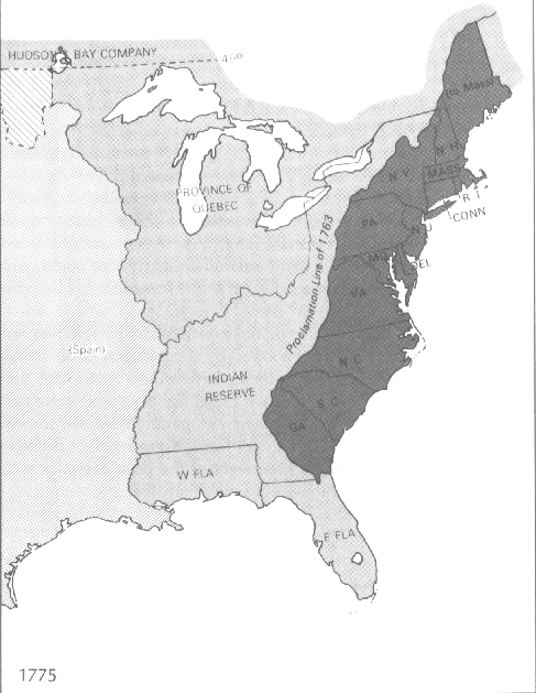 Usa Map In Colonial Times