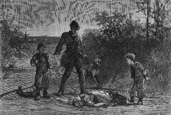 Teun bij het lijk van Zijtje