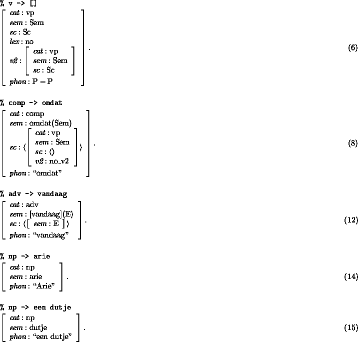 \begin{figure}
% latex2html id marker 10796\prn
\pred
\head{\mbox{\tt\% v -> [...
... phon}: \mbox{\lq\lq een dutje''}
}.\hfill{(\ref{nouns2})}}
\epred
\eprn
\end{figure}