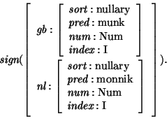 \begin{displaymath}
\mbox{\it sign}(\avm{ \mbox{\it gb}: \avm{
\mbox{\it sort}...
...\it num}:\mbox{\rm Num}\\
\mbox{\it index}: \mbox{\rm I}}}).
\end{displaymath}
