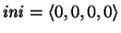 $\mbox{\it ini\/}=\langle 0,0,0,0\rangle$