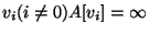 $v_i (i\neq 0) A[v_i] = \infty$