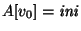 $A[v_0] = \mbox{\it ini\/}$